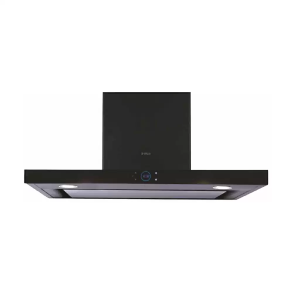 Elica Ismart SPOT H6 EDS Island LTW NERO 90 cm Baffle Filter Kitchen Chimney, Airflow 2500 RPM (Black)