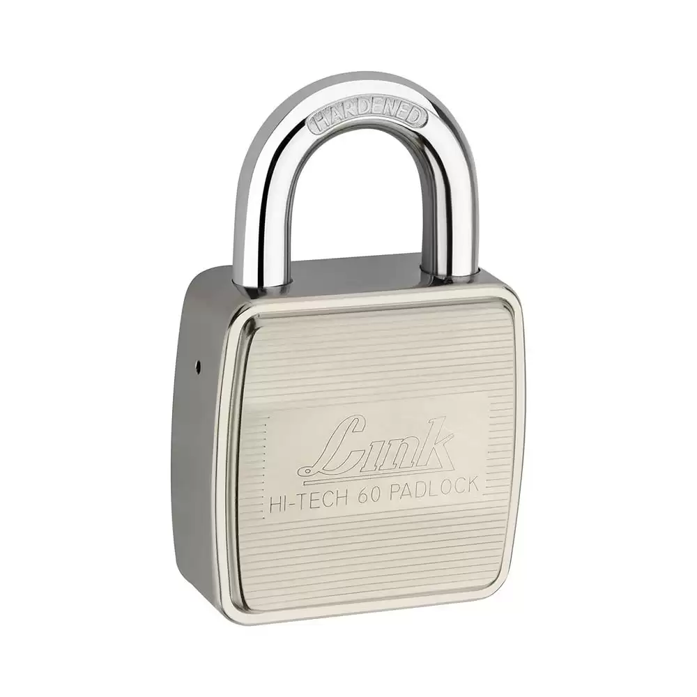 Link 60 mm Hardened Shackle Padlock With Keys- Nickel Finish