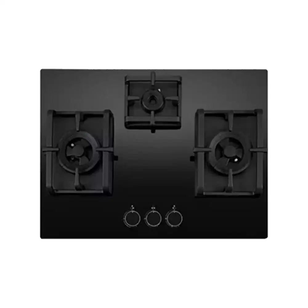 Elica Pro Max FB MFC 3B 70 DX 70 cm 5 Burner Auto Ignition Glass Top Built-in Hob - (Black)