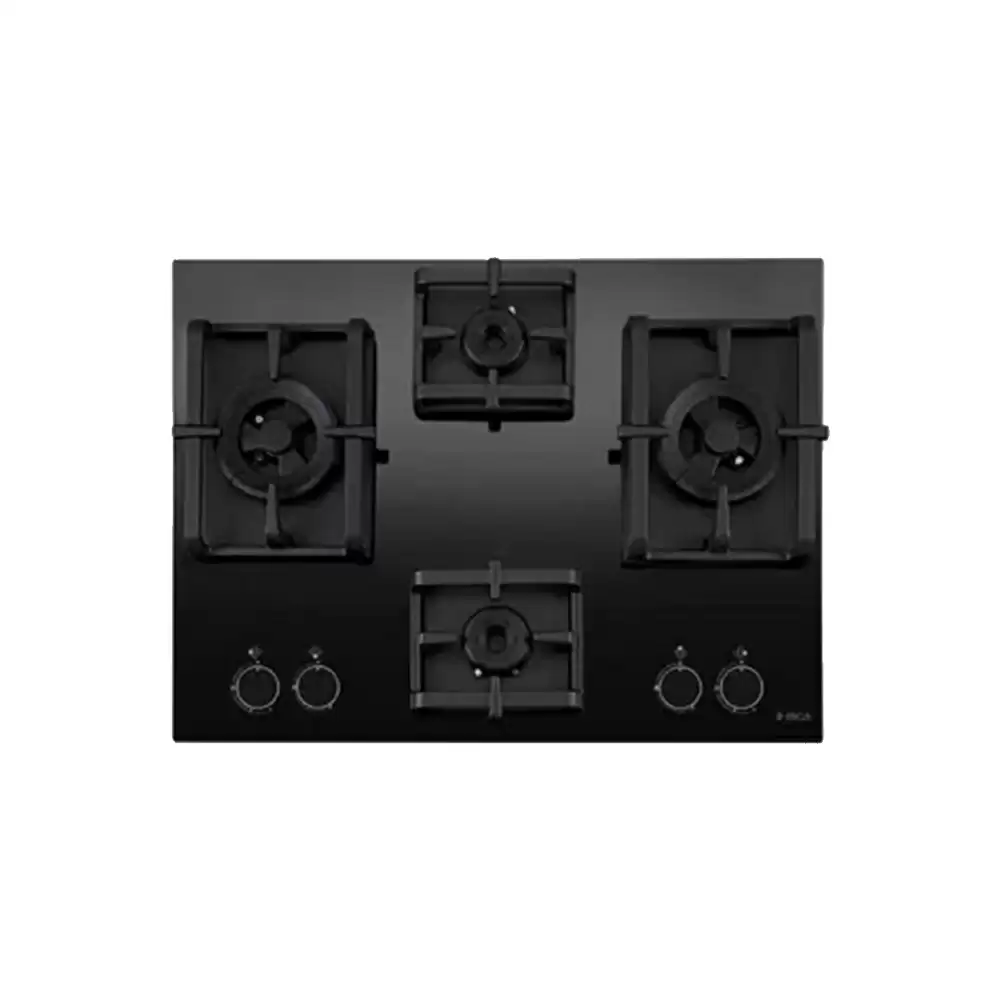 Elica Pro Max FB MFC 4B 70 DX 70 cm 4 Burner Auto Ignition Glass Top Built-in Hob - (Black)