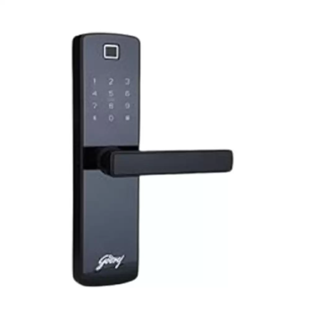 Godrej Catus Touch Plus Smart Door Lock for Wooden Door With Fingerprint, RFID, PIN Access & Key - Black (3 Years Warranty)