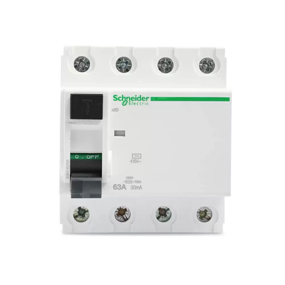 Schneider Electric Acti9 xID 63 Amp Four Pole 30mA AC RCCB