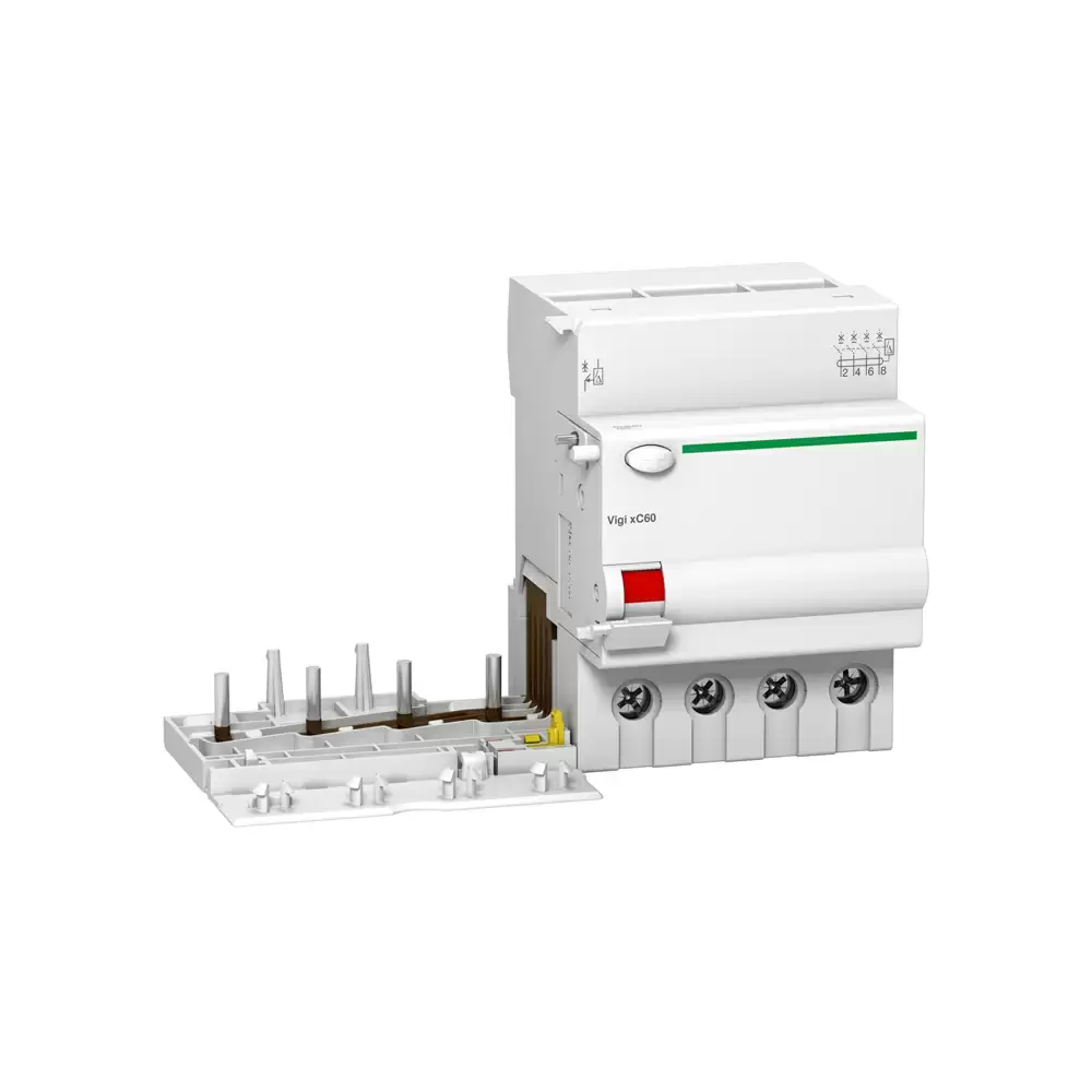 Schneider Electric Acti9 VIGI XC60 63 Amp AC 30mA Four Pole Earth Leakage Add On Block