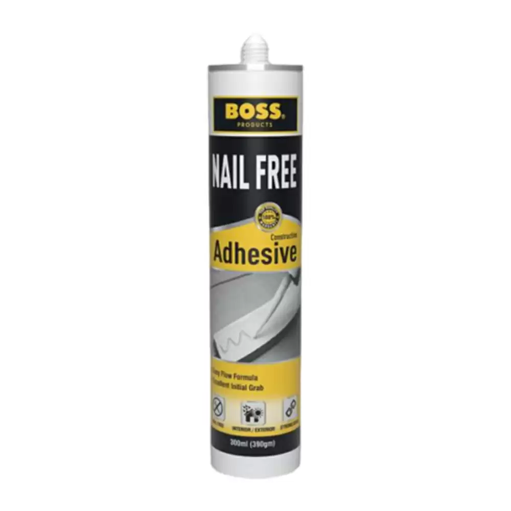 (Pack of 24) Boss Nail Free Synthetic Rubber Adhesive - Beige (300 ml)