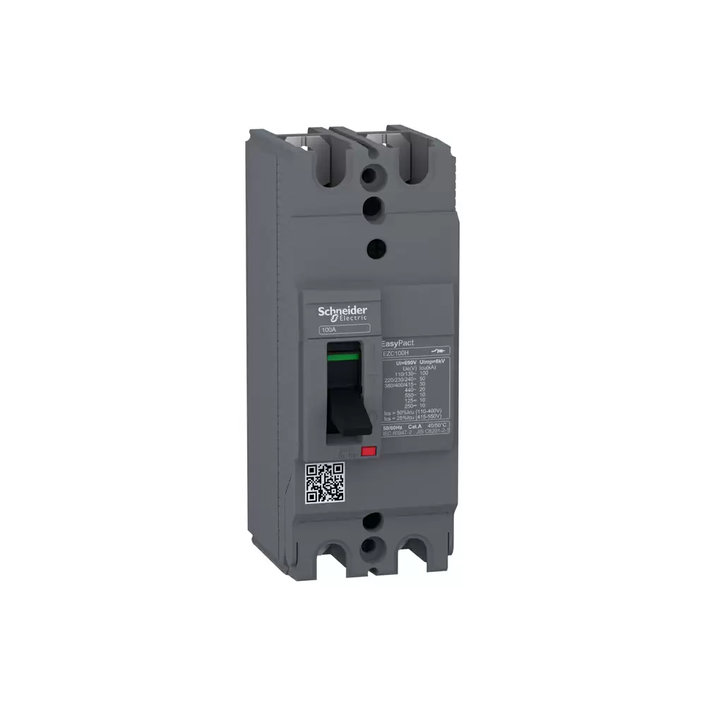 Schneider Electric EZC100H 100 Amp Two Pole 3d Easypact TMD Circuit Breaker