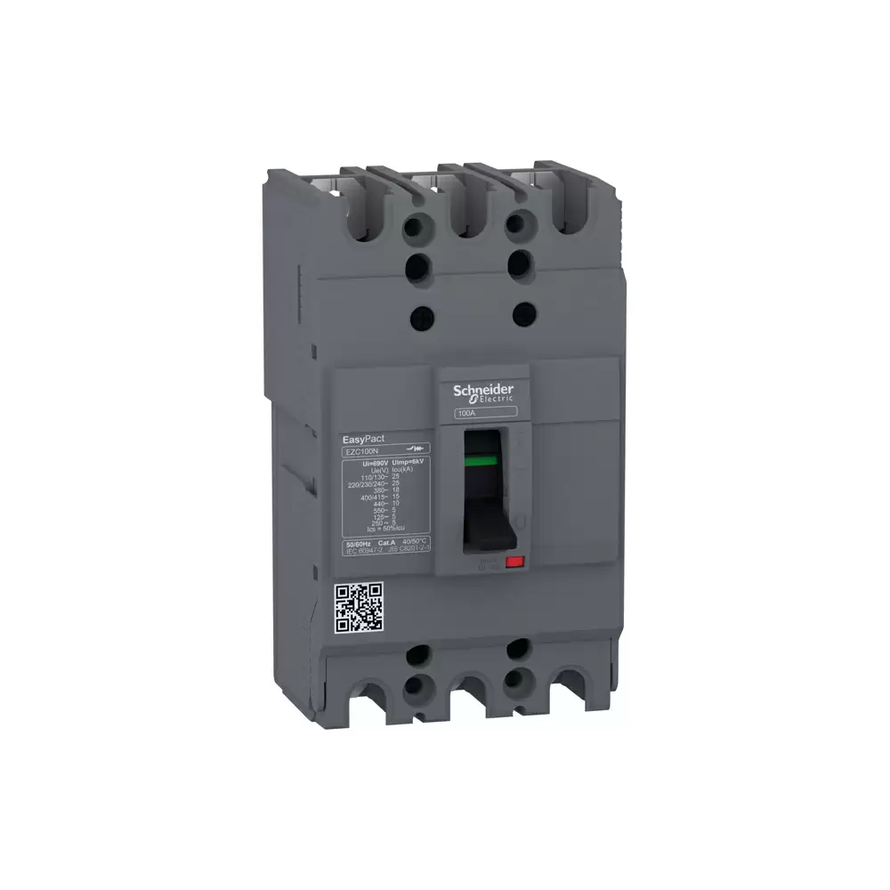 Schneider Electric EZC100N 100 Amp Three Pole 3d Easypact TMD Circuit Breaker