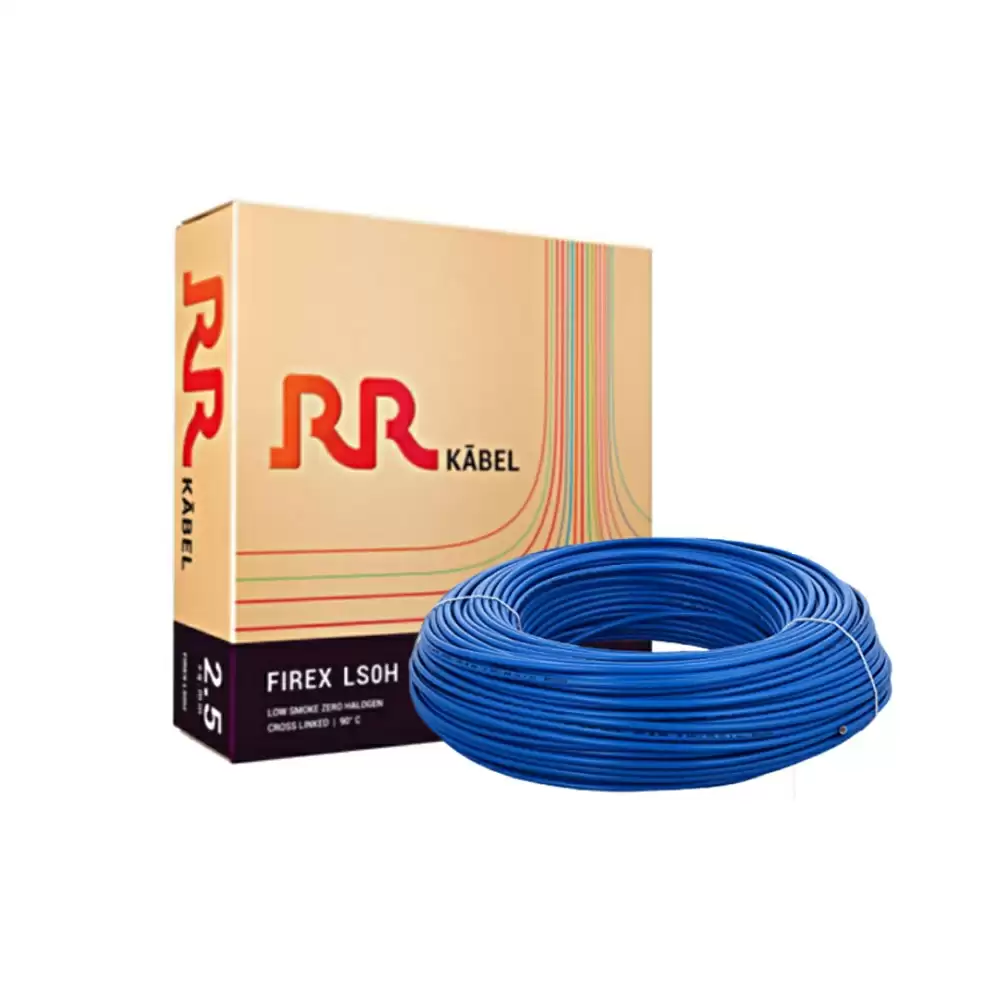 RR Kabel Firex Lsoh 90 Meter PVC Insulated 100% Copper Industrial Cables- 1.5 Sq mm (Blue)