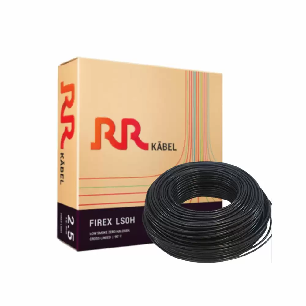 RR Kabel Firex Lsoh 90 Meter PVC Insulated 100% Copper Industrial Cables- 4.0 Sq mm (Black)