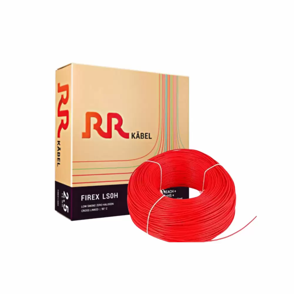 RR Kabel Firex Lsoh 90 Meter PVC Insulated 100% Copper Industrial Cables- 1.5 Sq mm (Red)