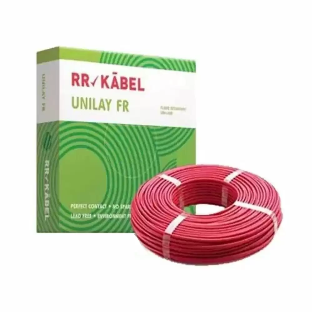 RR Kabel Unilay HR FR 90 Meter PVC Insulated 100% Copper Industrial Cables- 1.5 Sq mm (Red)