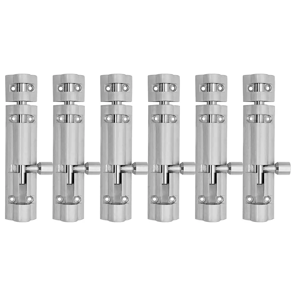 Atlantic Flower Aluminium 24 Inches Tower Bolt - S.S. Finish (Pack of 6 pcs)