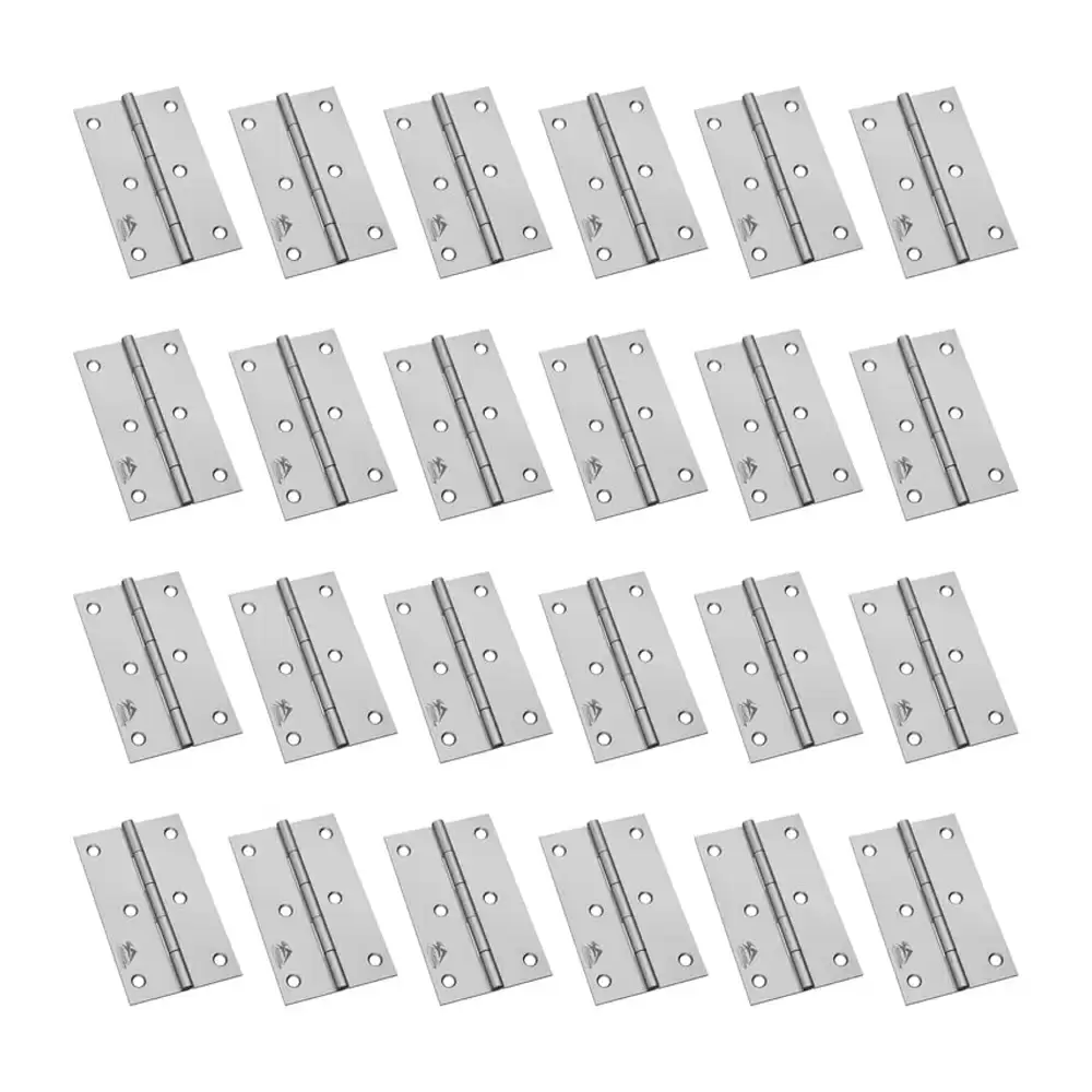 Atlantic Stainless Steel Window Butt Hinges 3 Inch x 12 Gauge, 2.40 mm Thickness - Matt Finish (Pack of 24 Pcs)