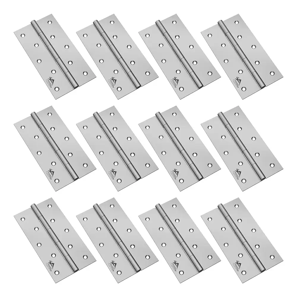 Atlantic Stainless Steel Window Butt Hinges 5 Inch x 10 Gauge, 3.0 mm Thickness - Matt Finish (Pack of 12 Pcs)