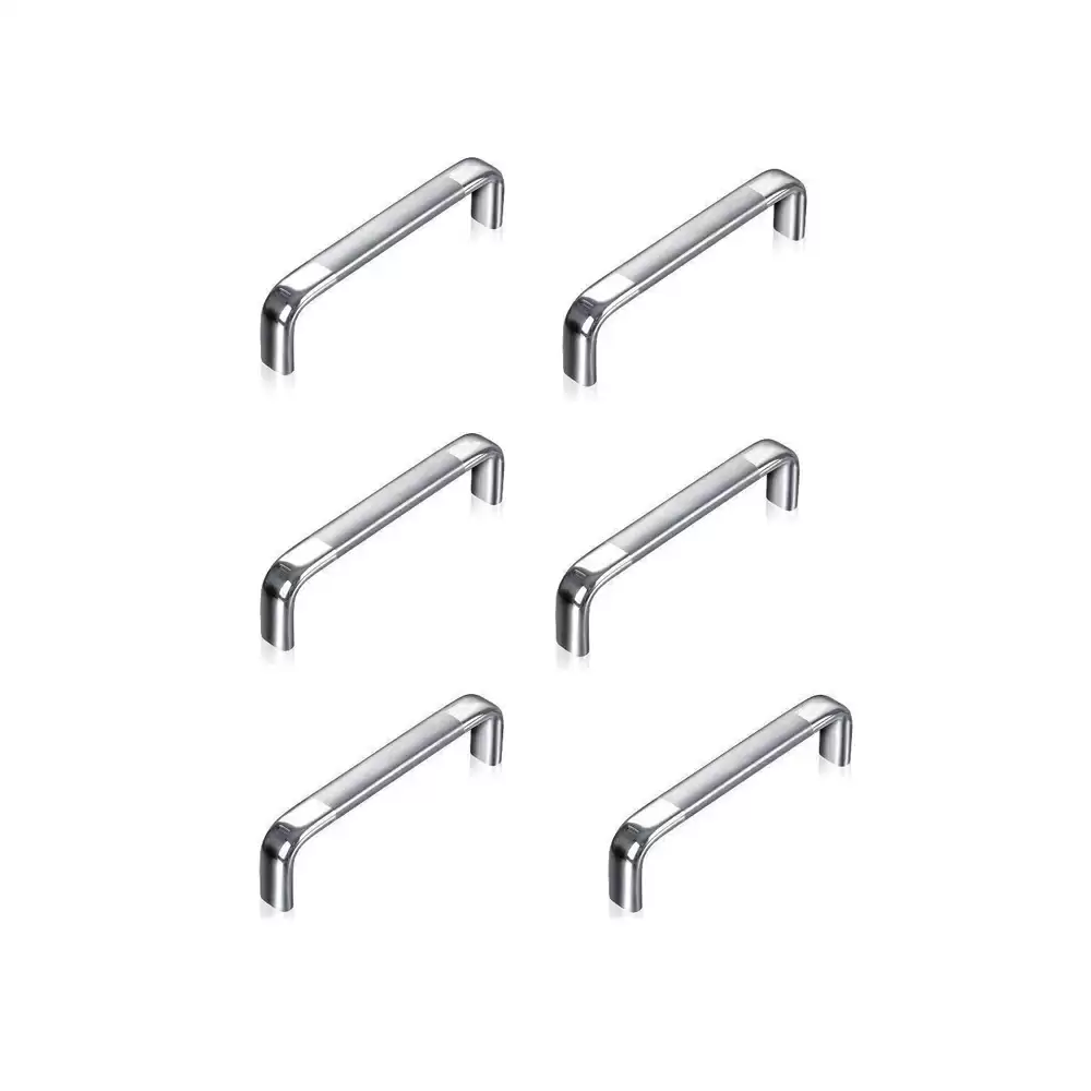 Atlantic Capsule D Dwawer 4 Inch Stainless Steel Cabinet Handles - Chrome Finish (Pack of 6 Pcs)