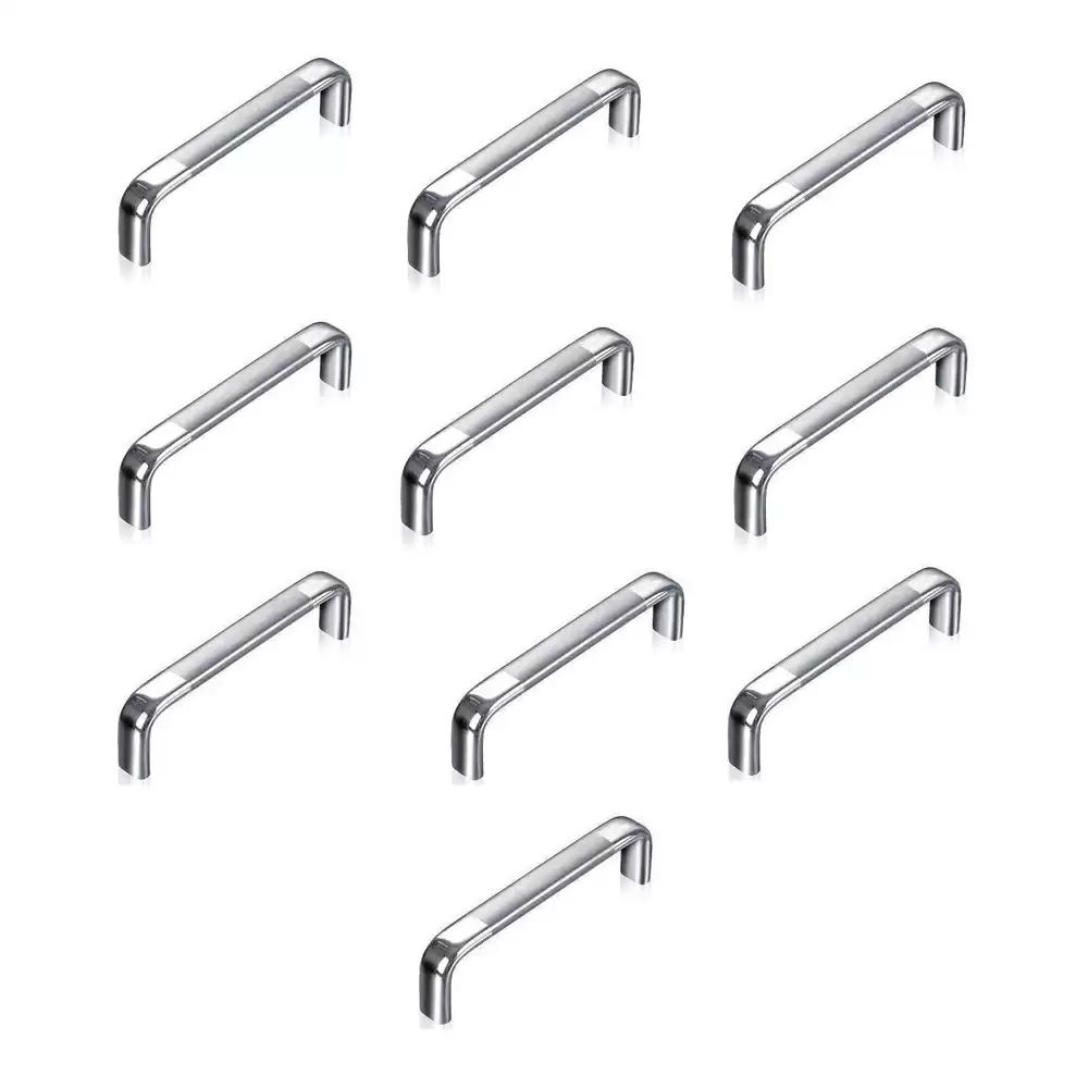 Atlantic Capsule D Dwawer 4 Inch Stainless Steel Cabinet Handles - Chrome Finish (Pack of 10 Pcs)