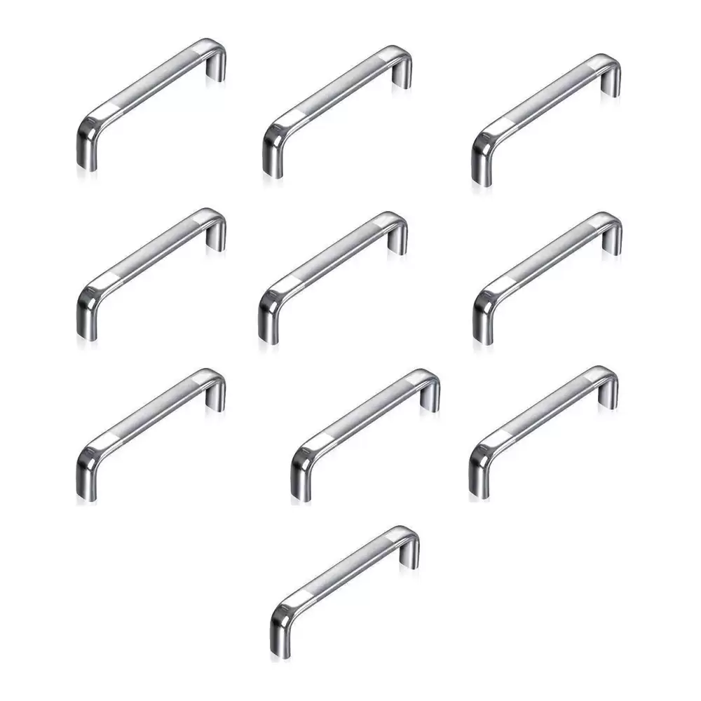 Atlantic Capsule D Dwawer 6 Inch Stainless Steel Cabinet Handles - Chrome Finish (Pack of 10 Pcs)