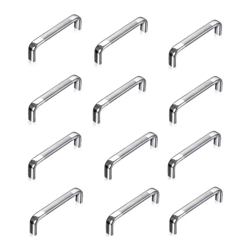 Atlantic Capsule D Dwawer 6 Inch Stainless Steel Cabinet Handles - Chrome Finish (Pack of 12 Pcs)