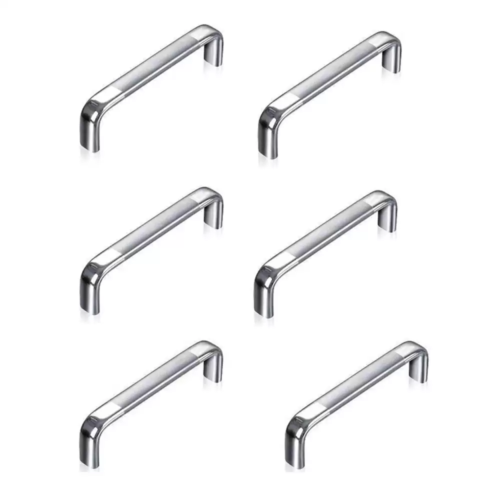 Atlantic Capsule D Dwawer 8 Inch Stainless Steel Cabinet Handles - Chrome Finish (Pack of 6 Pcs)