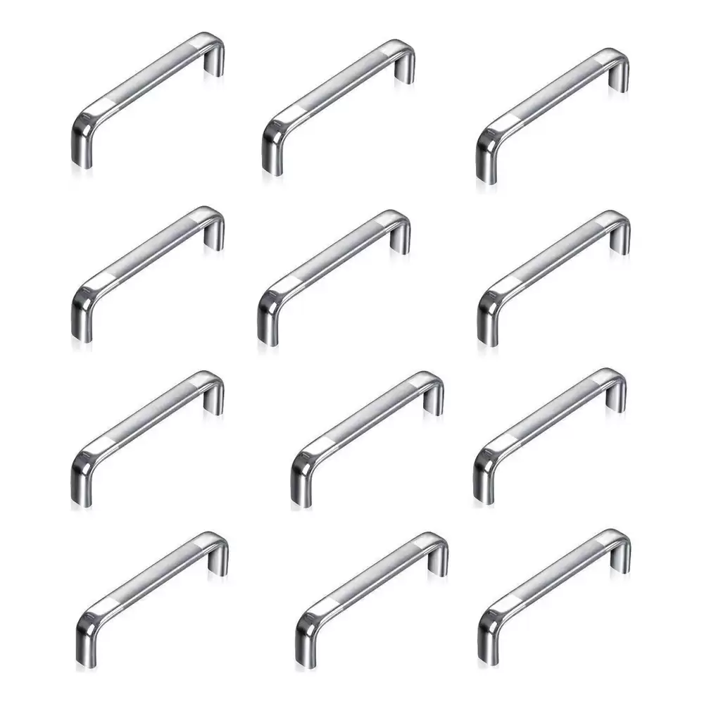 Atlantic Capsule D Dwawer 8 Inch Stainless Steel Cabinet Handles - Chrome Finish (Pack of 12 Pcs)