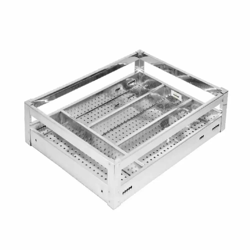 Alkos Platinum Kitchen Multipurpose Stainless Steel Cutlery Basket - (21 W x 20 D x 4 H) Inch