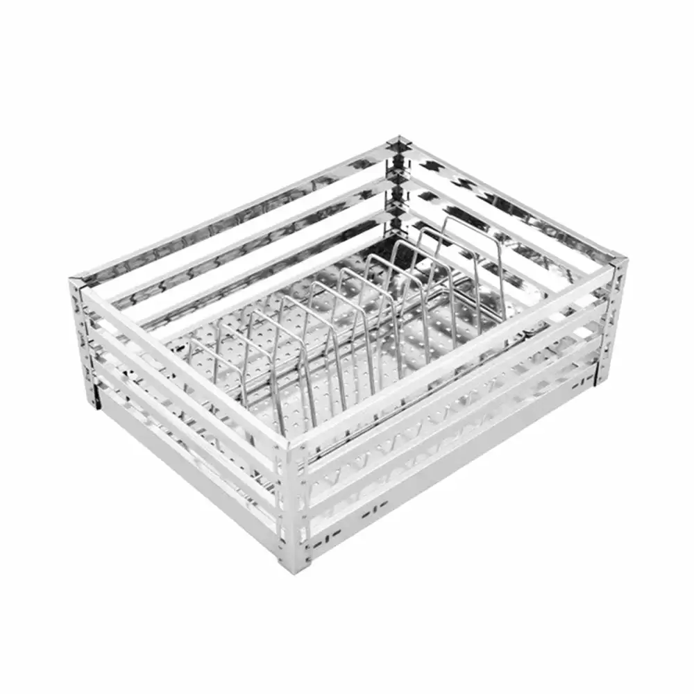 Alkos Platinum Kitchen Multipurpose Stainless Steel Thali Basket- (21 W x 20 D x 8 H) Inch