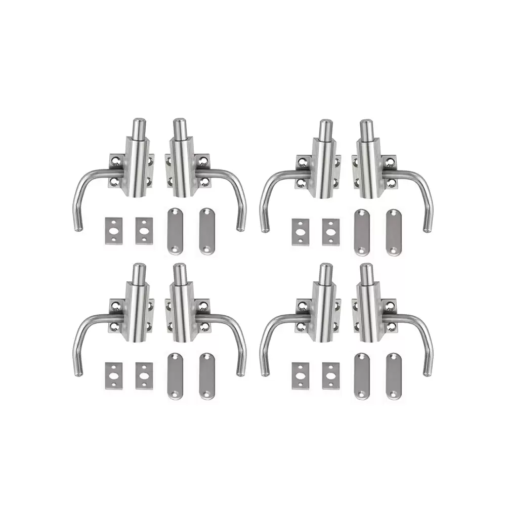 Atlantic Brass Heavy Cam Bolt Automatic Tower Bolt - S.S. Finish, Pack of 8 Pcs (4 Pair)