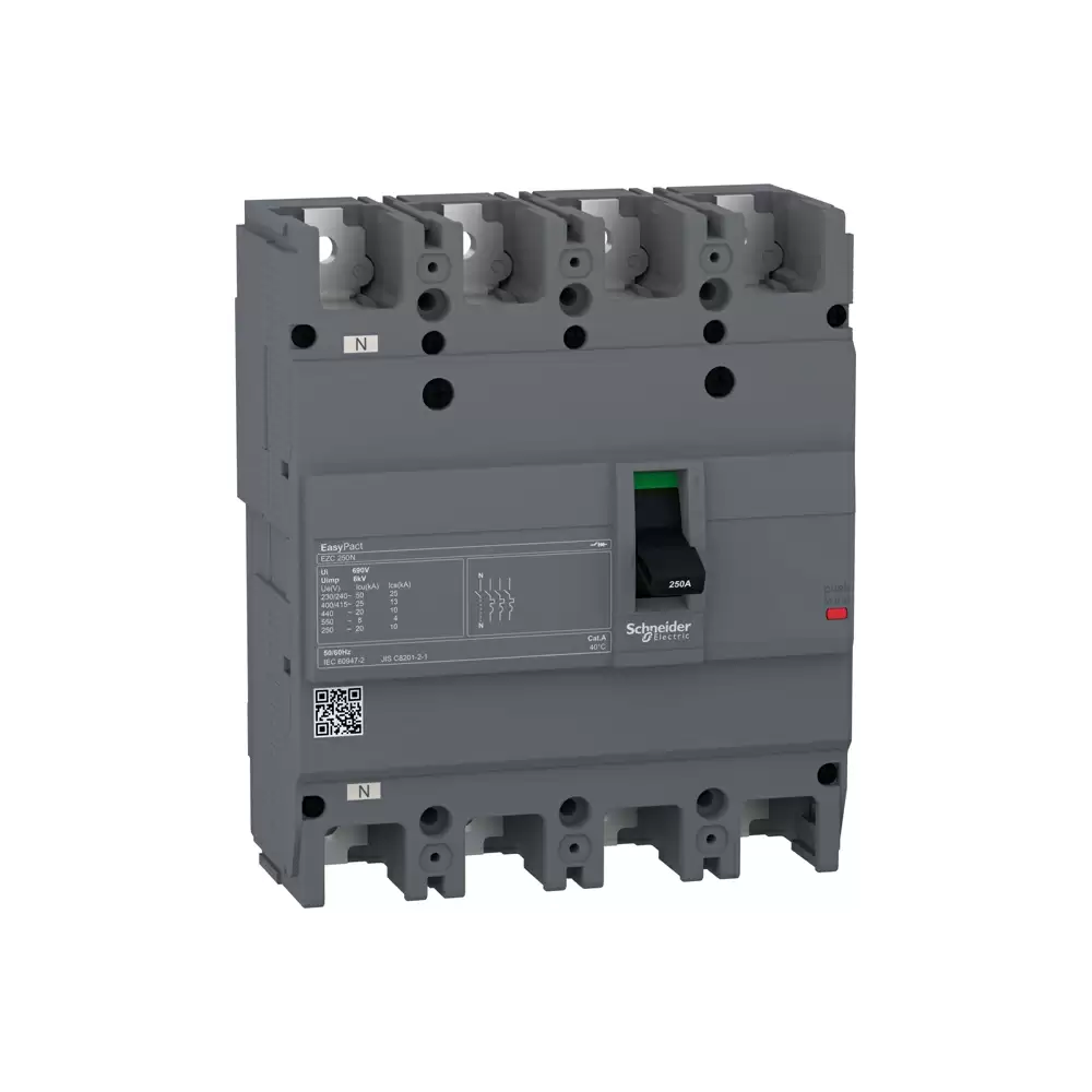 Schneider Electric Easypact 125 Amp Four Pole 3d EZC MCCB With Fixed TMD