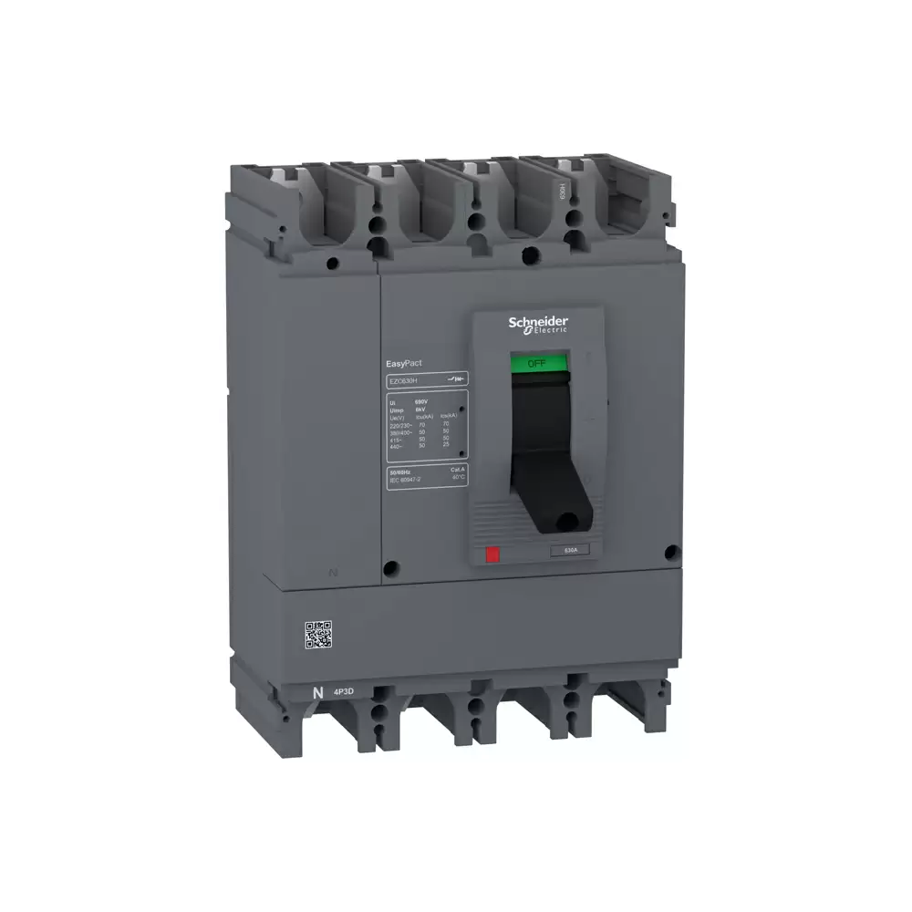 Schneider Electric Easypact 600 Amp Four Pole 3d EZC MCCB With Fixed TMD