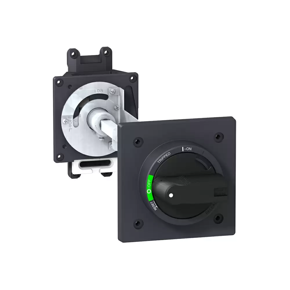 Schneider Electric Black HDL & Black Front Plate - Extended MTG Rotary Handle For EZC250, EZCV250