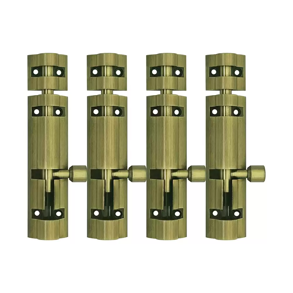 Atlantic Flower Aluminium 4 Inches Tower Bolt - Antique Finish (Pack of 4 pcs)