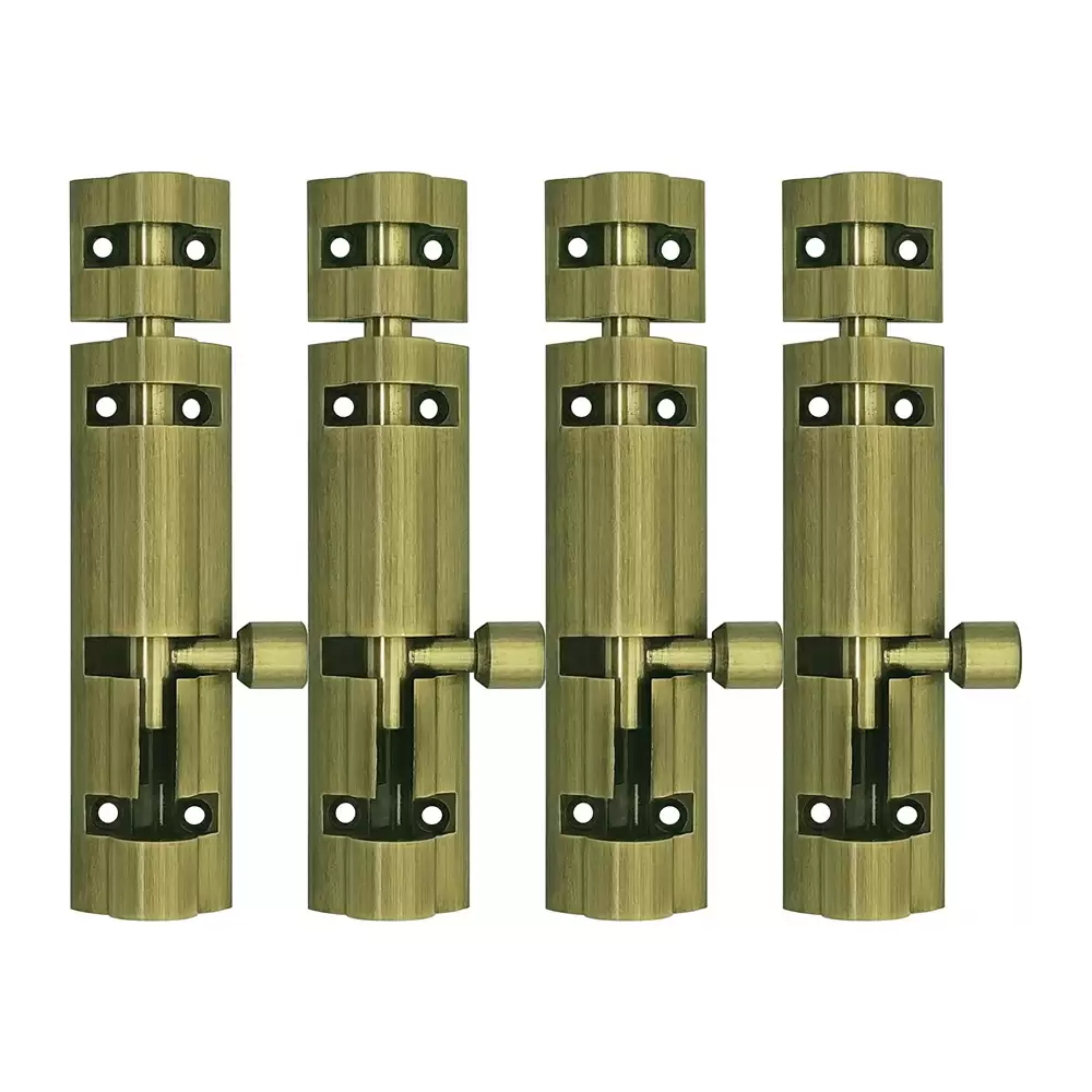 Atlantic Flower Aluminium 8 Inches Tower Bolt - Antique Finish (Pack of 4 pcs)