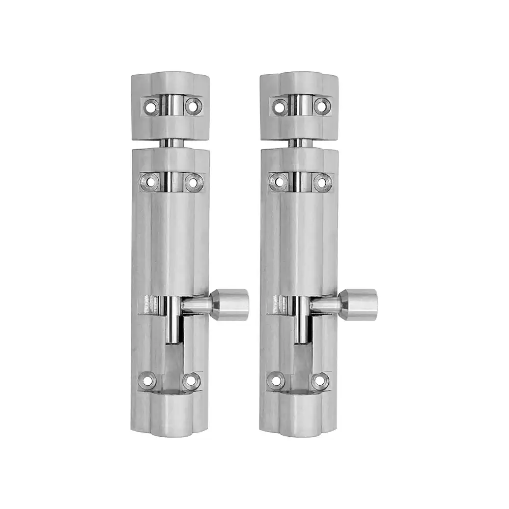 Atlantic Flower Aluminium 4 Inches Tower Bolt - S.S. Finish (Pack of 2 pcs)