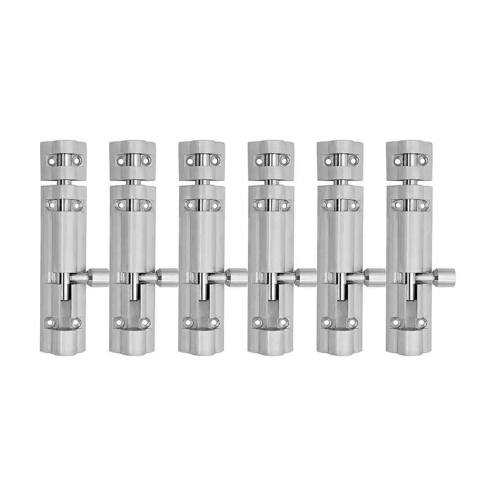 Atlantic Flower Aluminium 4 Inches Tower Bolt - S.S. Finish (Pack of 6 pcs)