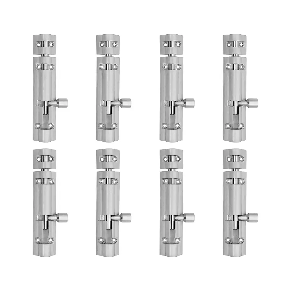 Atlantic Flower Aluminium 4 Inches Tower Bolt - S.S. Finish (Pack of 8 pcs)