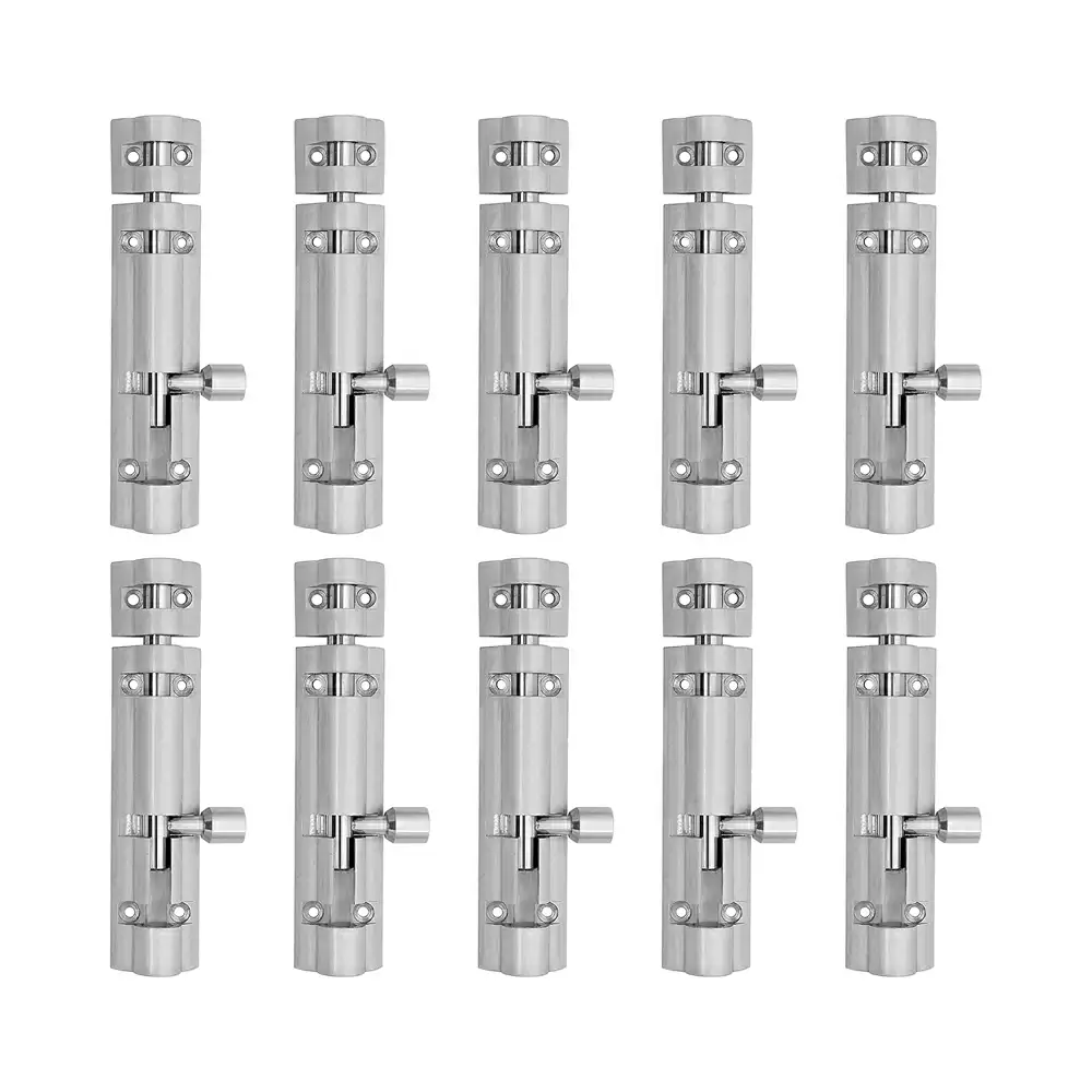 Atlantic Flower Aluminium 4 Inches Tower Bolt - S.S. Finish (Pack of 10 pcs)