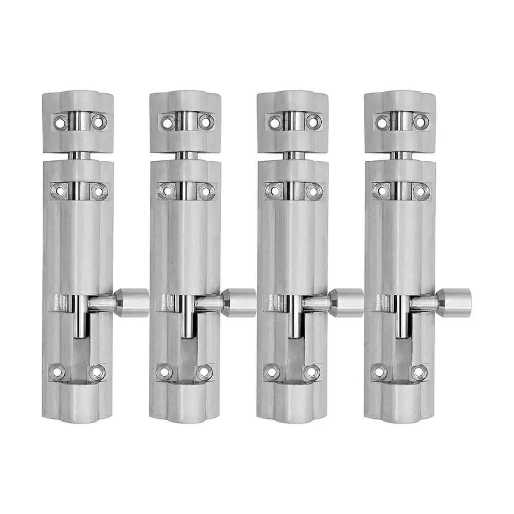 Atlantic Flower Aluminium 18 Inches Tower Bolt - S.S. Finish (Pack of 4 pcs)