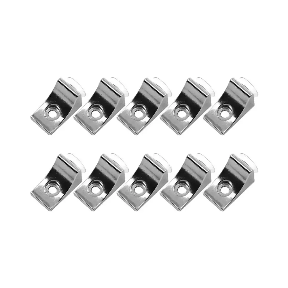 Atlantic Aluminium Standard Size Glass Shelf Right Angle Fixing Clip Bracket With Suction Cup - Silver (Pack of 10 Pcs)