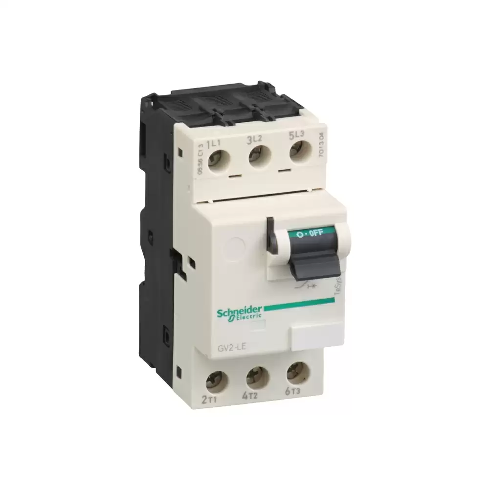 Schneider Electric TeSys GV2 6.3 Amp Three Pole Toggle Control Magnetic Motor Circuit Breaker