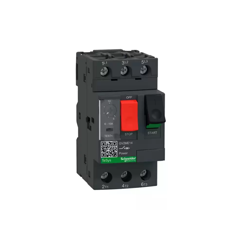 Schneider Electric TeSys GV2 6 - 10 Amp Three Pole Thermal Magnetic Screw Clamp Terminals Motor Circuit Breaker