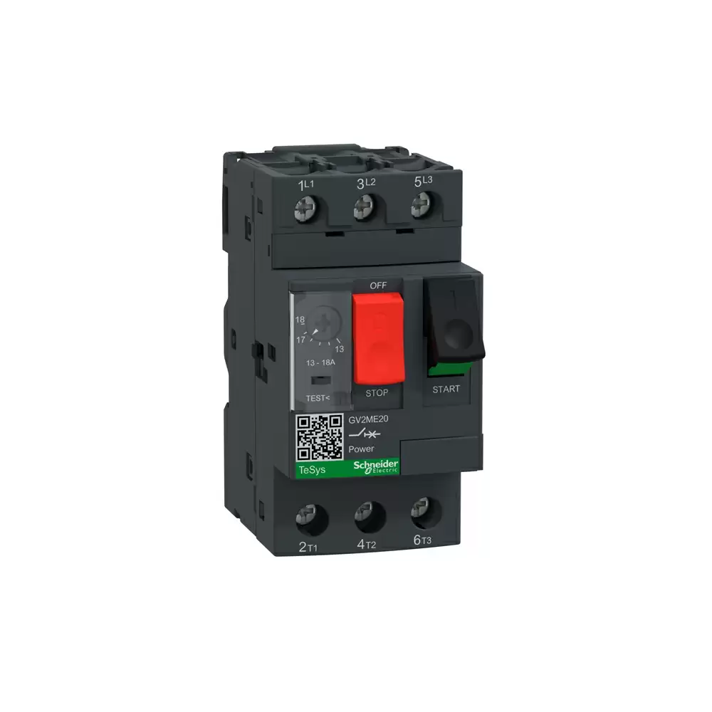 Schneider Electric TeSys GV2 13 - 18 Amp Three Pole Thermal Magnetic Screw Clamp Terminals Motor Circuit Breaker