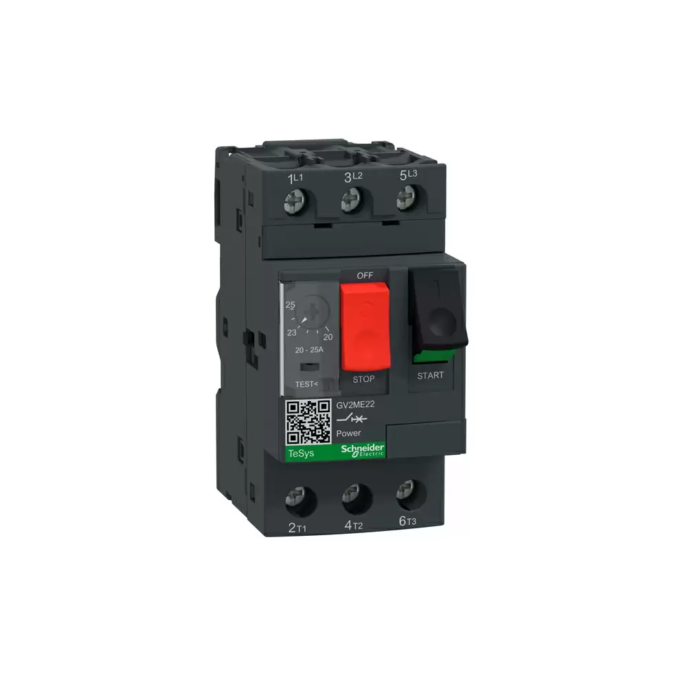 Schneider Electric TeSys GV2 20 - 25 Amp Three Pole Thermal Magnetic Screw Clamp Terminals Motor Circuit Breaker