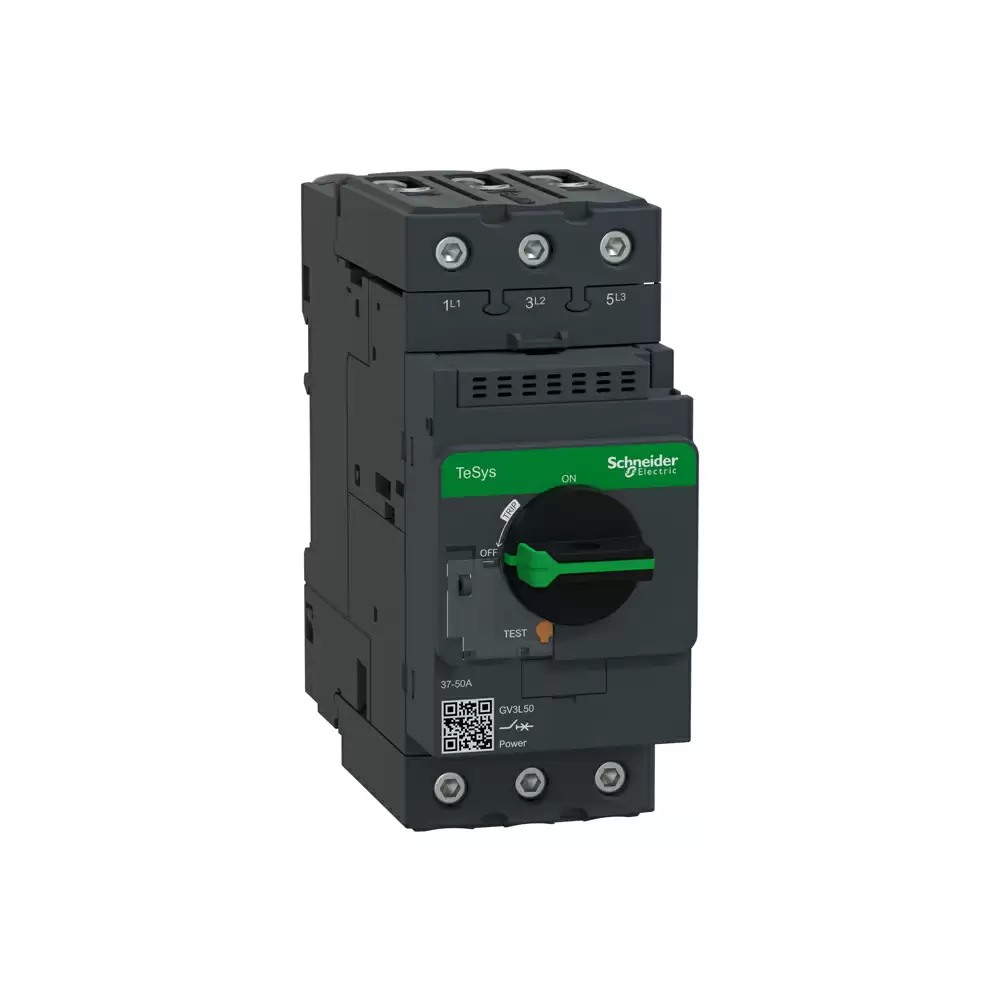 Schneider Electric TeSys GV3 50 Amp Three Pole Magnetic Rotary Handle EverLink Terminals Motor Circuit Breaker