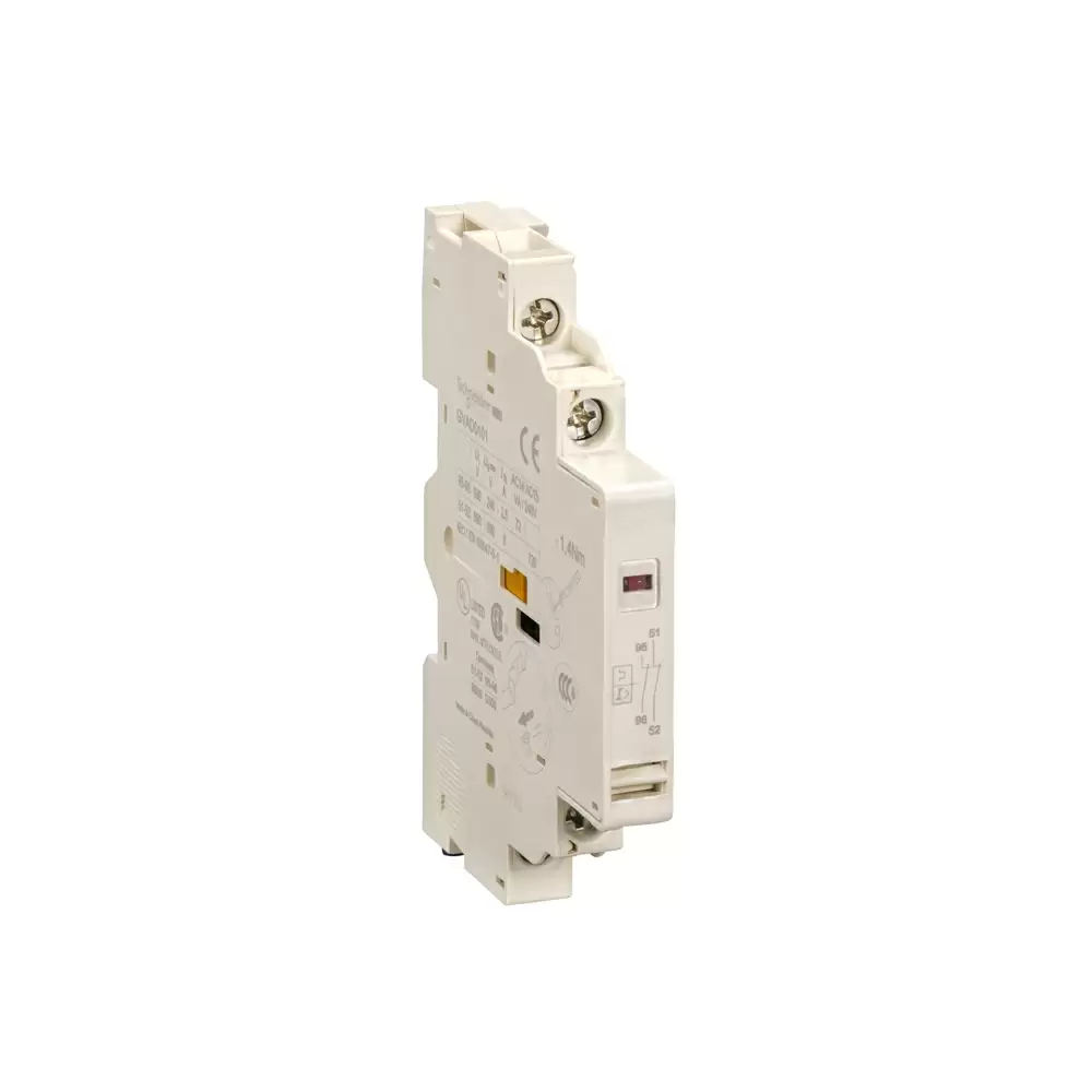 Schneider Electric TeSys GV2 & GV3 1 NO + 1 NO (Fault) Auxiliary Contact