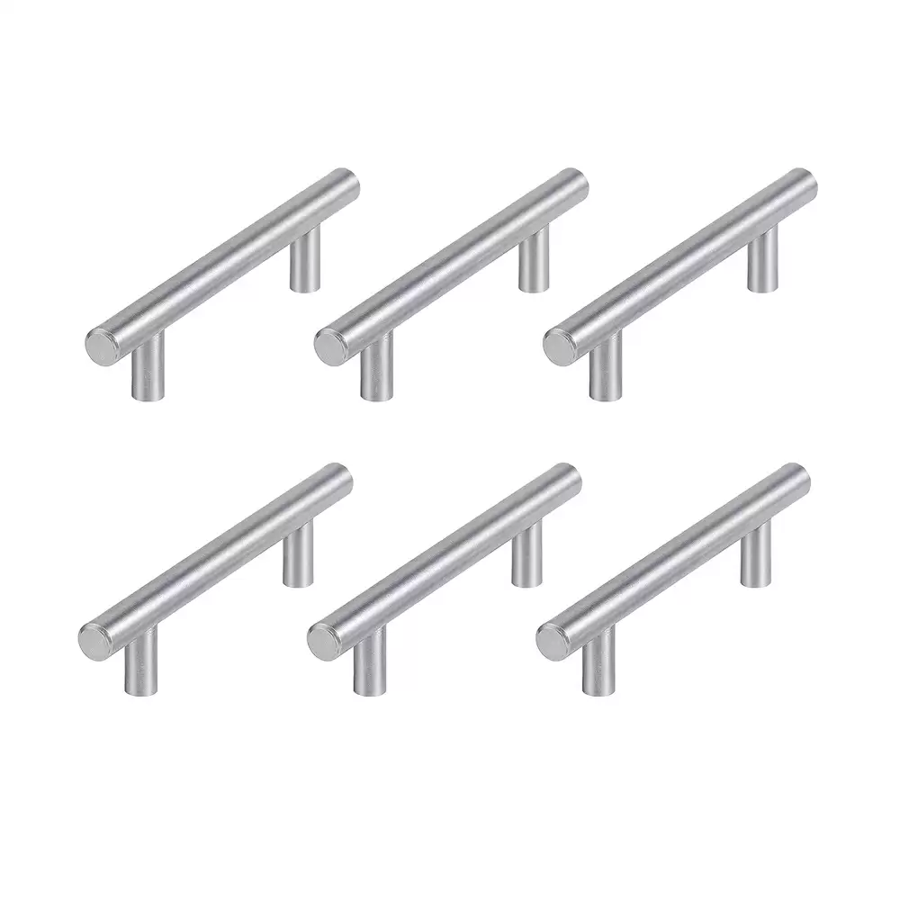 Atlantic Stainless Steel 4 Inch Black Coating Handle Pull - Brushed Nickel (Pack of 6 Pcs)