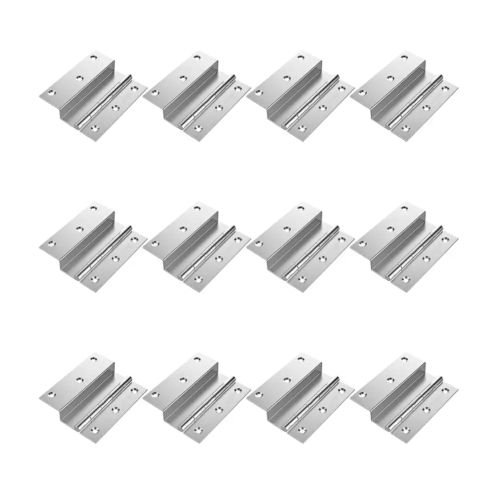 Atlantic Stainless Steel 3" X 3/4" X 12 mm L-Hinges - Matt Finish (Pack of 12)