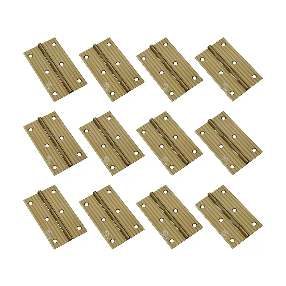 Atlantic Heavy Door Hinges 3 Inch x 14 Gauge, 2 mm Thickness - Antique Finish (Pack of 12 Pcs)