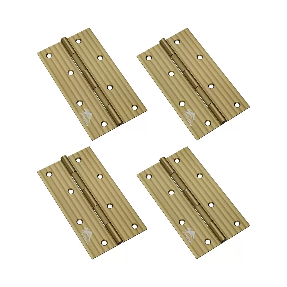 Atlantic Heavy Door Hinges 4 Inch x 12 Gauge, 2.5 mm Thickness - Antique Finish (Pack of 4 Pcs)