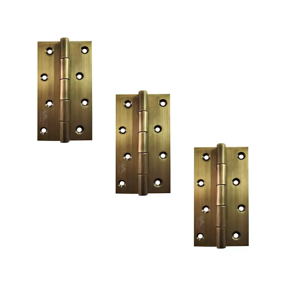 Atlantic Stainless Steel Door Butt Hinges 5 inch x 1.1/2 x 12 Gauge, 2.5 mm Thickness - Antique Finish (Pack of 3 Pcs)