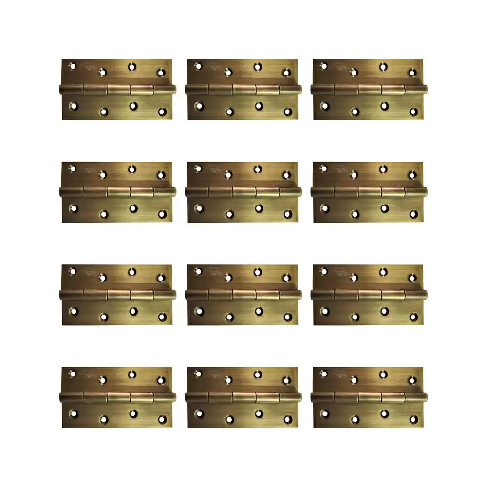 Atlantic Stainless Steel Door Butt Hinges 5 inch x 1.1/2 x 12 Gauge, 2.5 mm Thickness - Antique Finish (Pack of 12 Pcs)