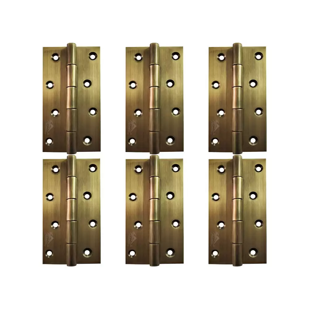 Atlantic Stainless Steel Door Butt Hinges 5 inch x 1.1/4 x 12 Gauge, 2.5 mm Thickness - Antique Finish (Pack of 6 Pcs)